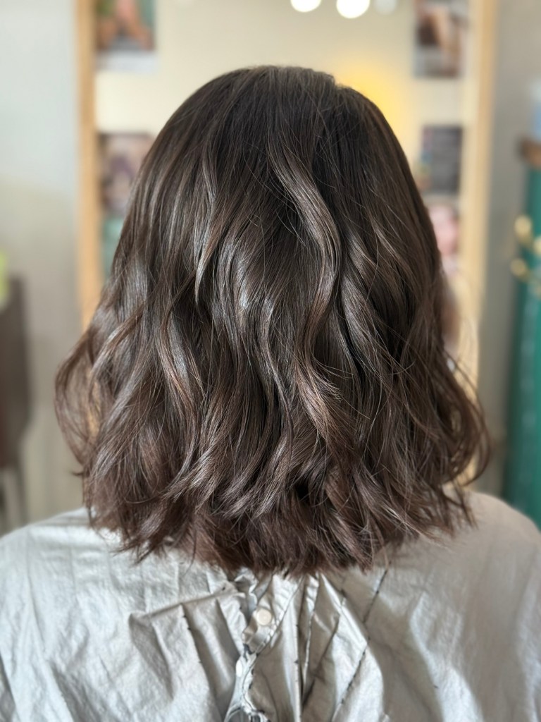 Medium Brown Bob With Wavy Blowout Medium Brown Bob With Wavy Blowout — Hairstyles 2027 for College