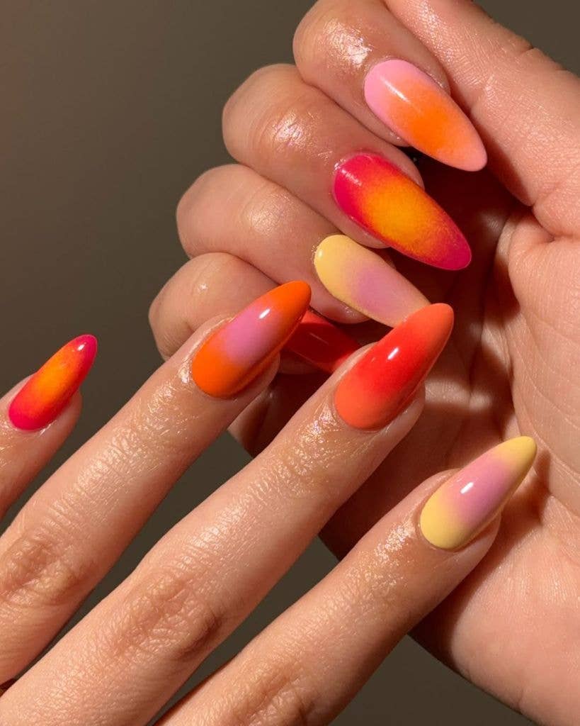 Long Coffin Ombré — Summer Dip Nails 2027