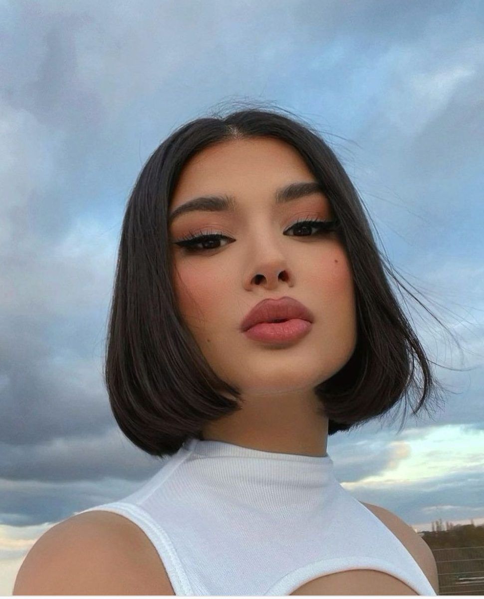 Sleek Black Chin Blunt Bob — Y2K Bob 2027