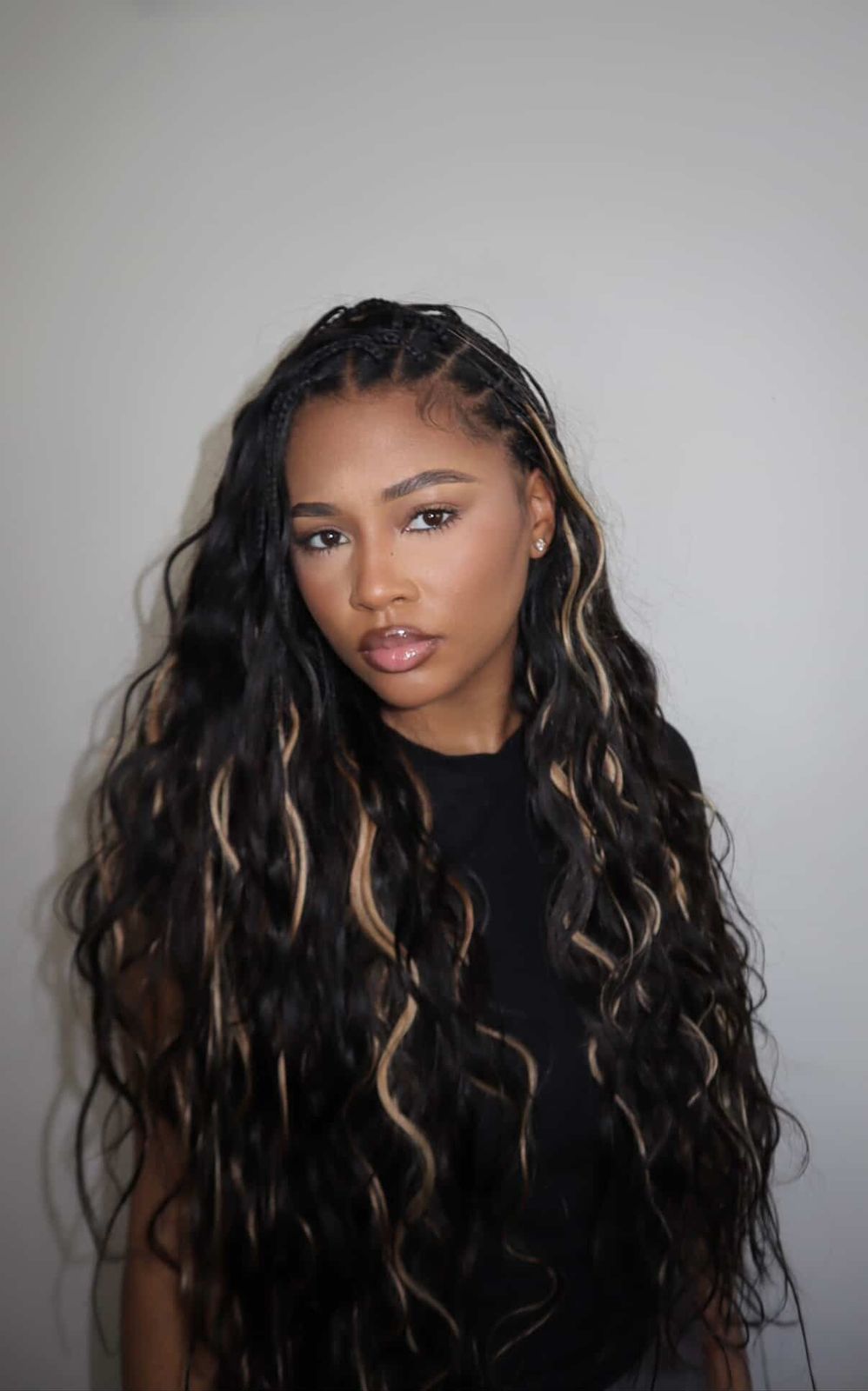 Black Braids With Cascading Waves Black Braids With Cascading Waves — Boho Knotless Braids 2027