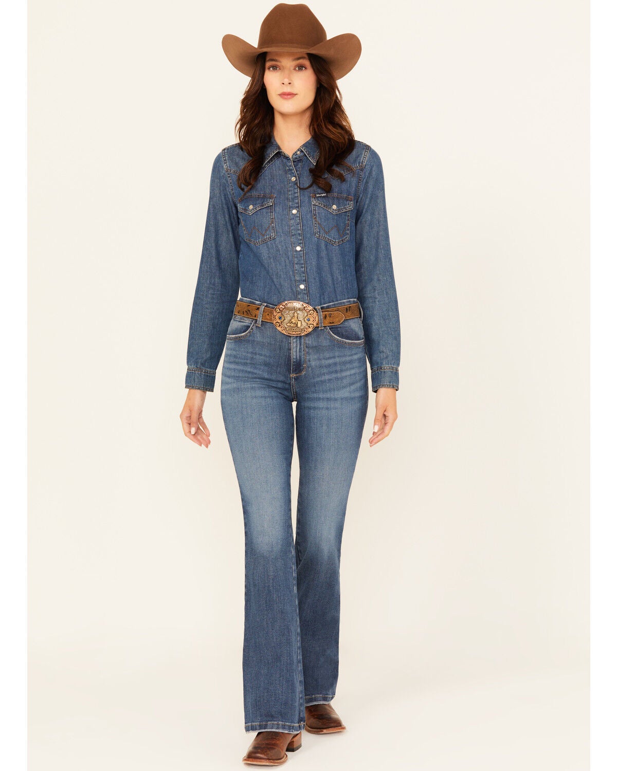 Timeless Western: Denim Shirt, Bootcut Jeans, and Statement Buckle Timeless Western: Denim Shirt, Bootcut Jeans, and Statement Buckle — Western Outfits 2027