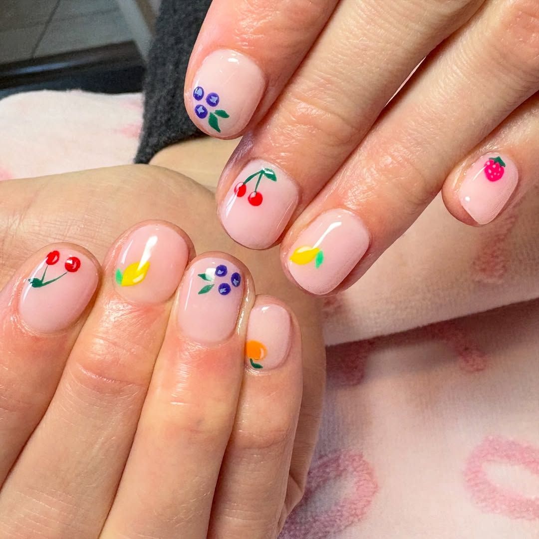 Tiny Fruit Illustrations Nails — Nails 2027 for Kids
