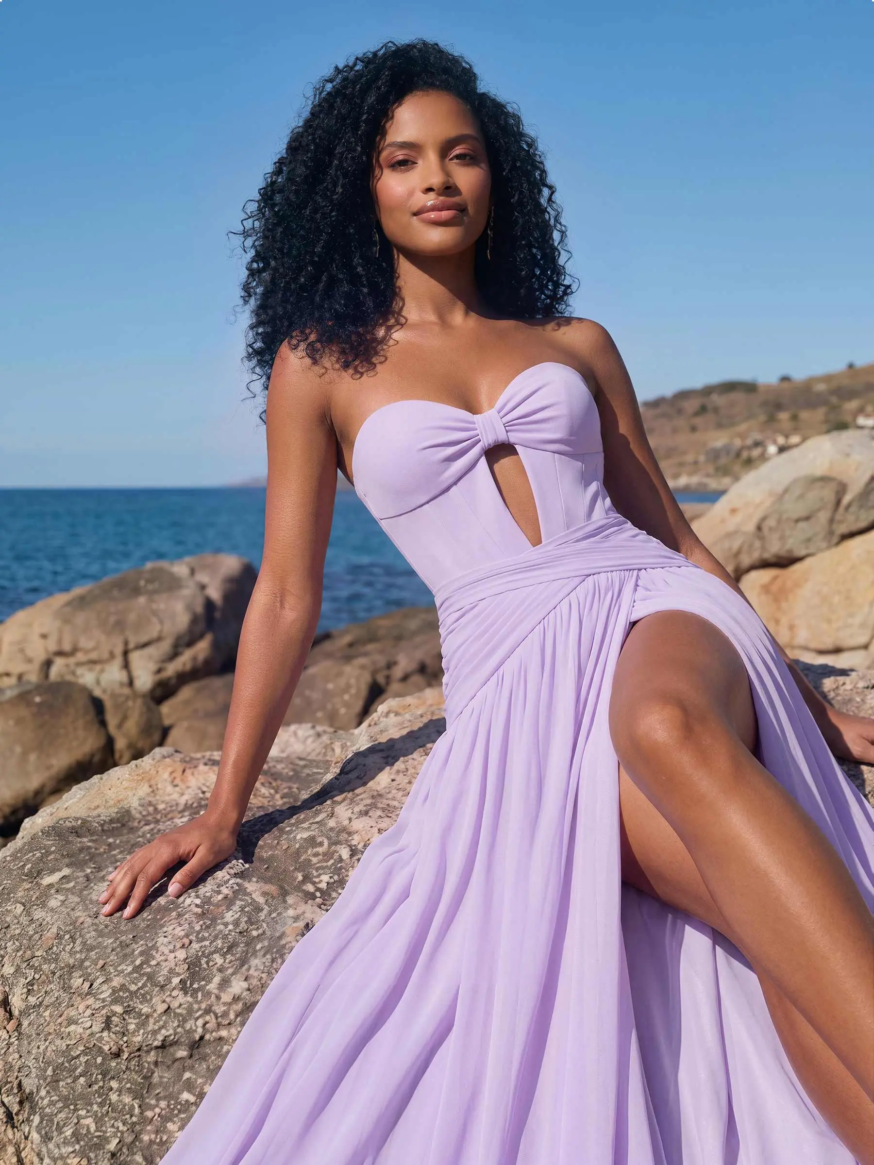 Light Purple Chiffon Prom Dress with Sweetheart Neckline and Cutout Light Purple Chiffon Prom Dress with Sweetheart Neckline and Cutout — Purple Prom Dresses 2027
