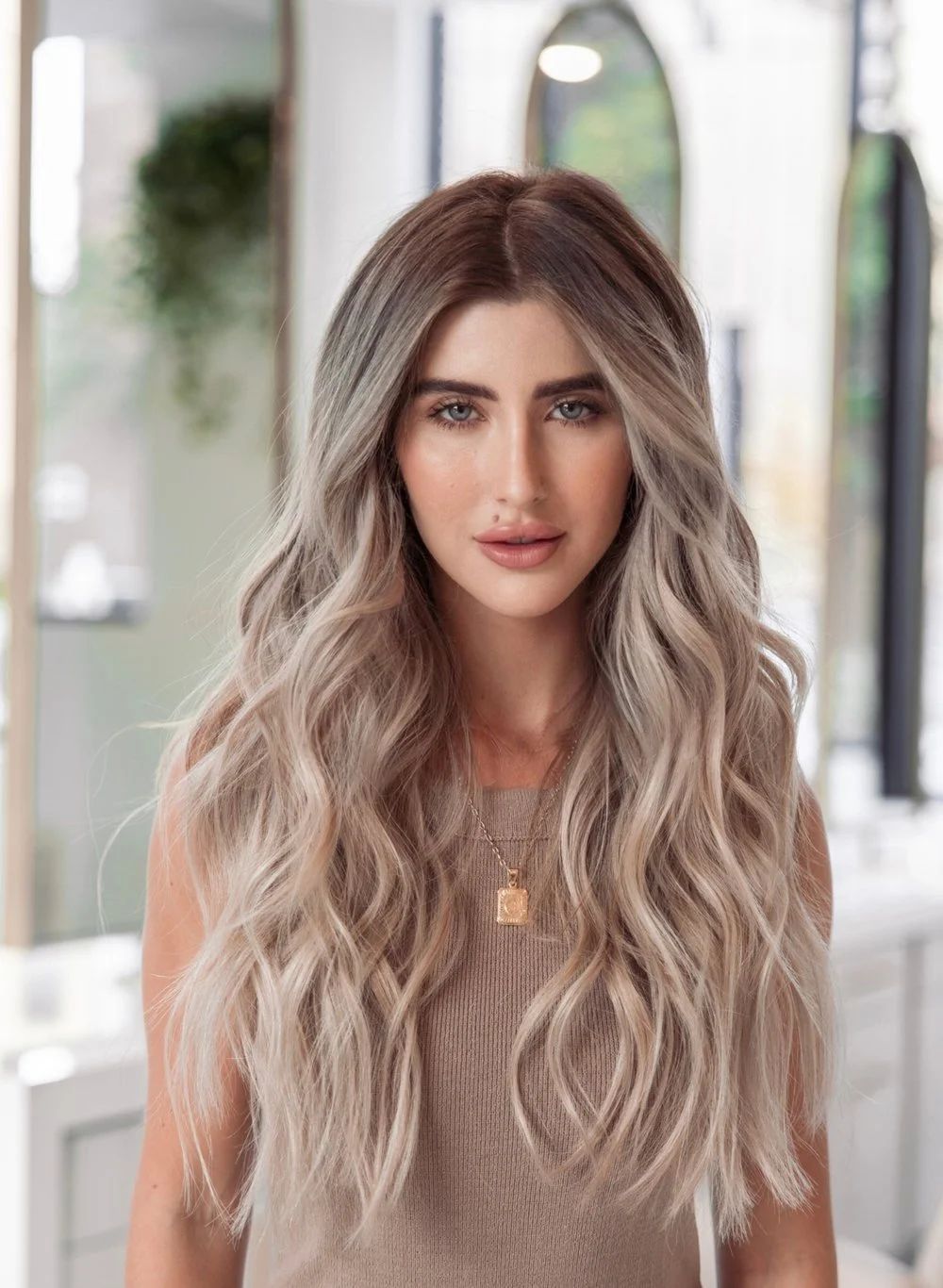 Dimensional Ash Blonde with Dark Root Shadow Dimensional Ash Blonde with Dark Root Shadow — Blonde Hair 2027 with Dark Roots