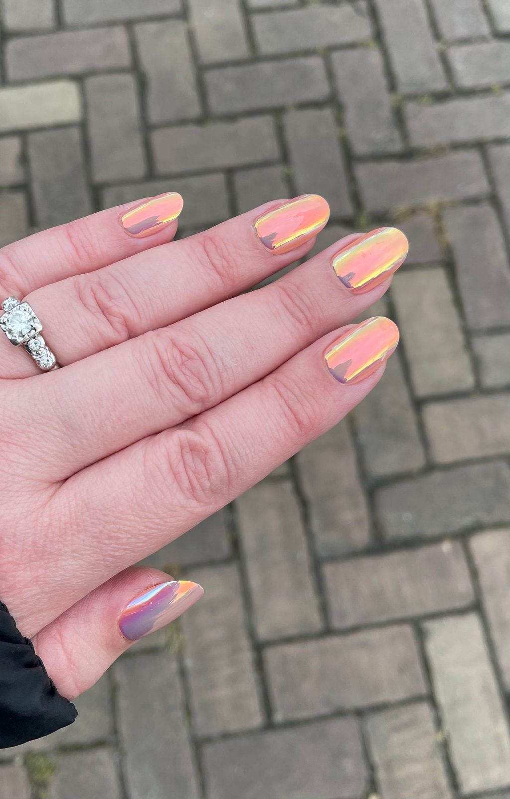 Peach Chrome with Pink and Purple Shifts Peach Chrome with Pink and Purple Shifts — Peach Chrome Nails 2027