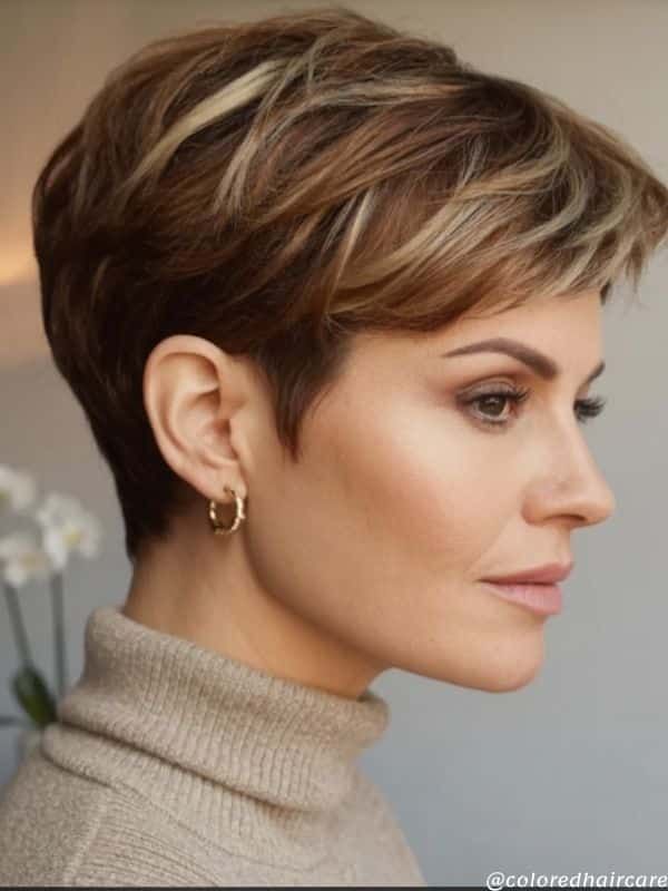 Dark Brown Base With Blonde Highlights Visual Idea Dark Brown Base With Blonde Highlights Visual Idea — Ombre Pixie 2027