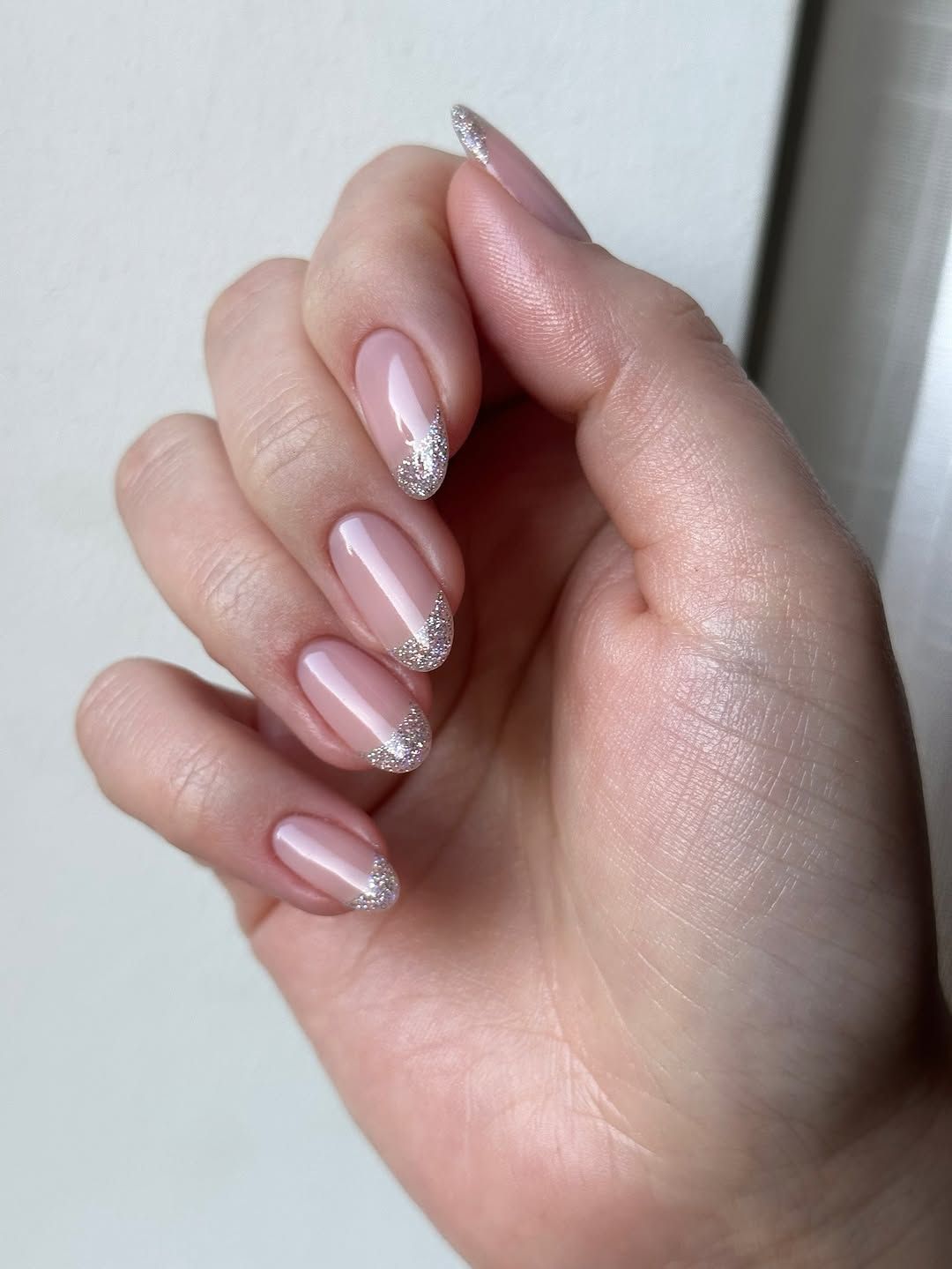 Sheer Pink Glitter French Gradient Sheer Pink Glitter French Gradient — Sparkly Holiday Nails 2026