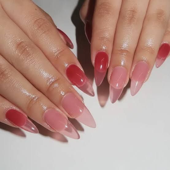 Ombre Effect With Red And Pink Visual Idea Ombre Effect With Red And Pink Visual Idea — Valentines Press On Nails 2027
