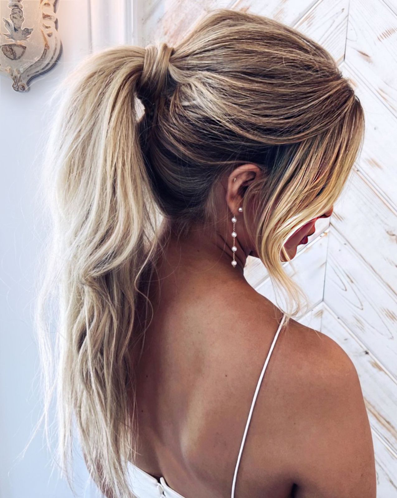 Ash Blonde Voluminous High Ponytail — Bride Hairstyles 2027