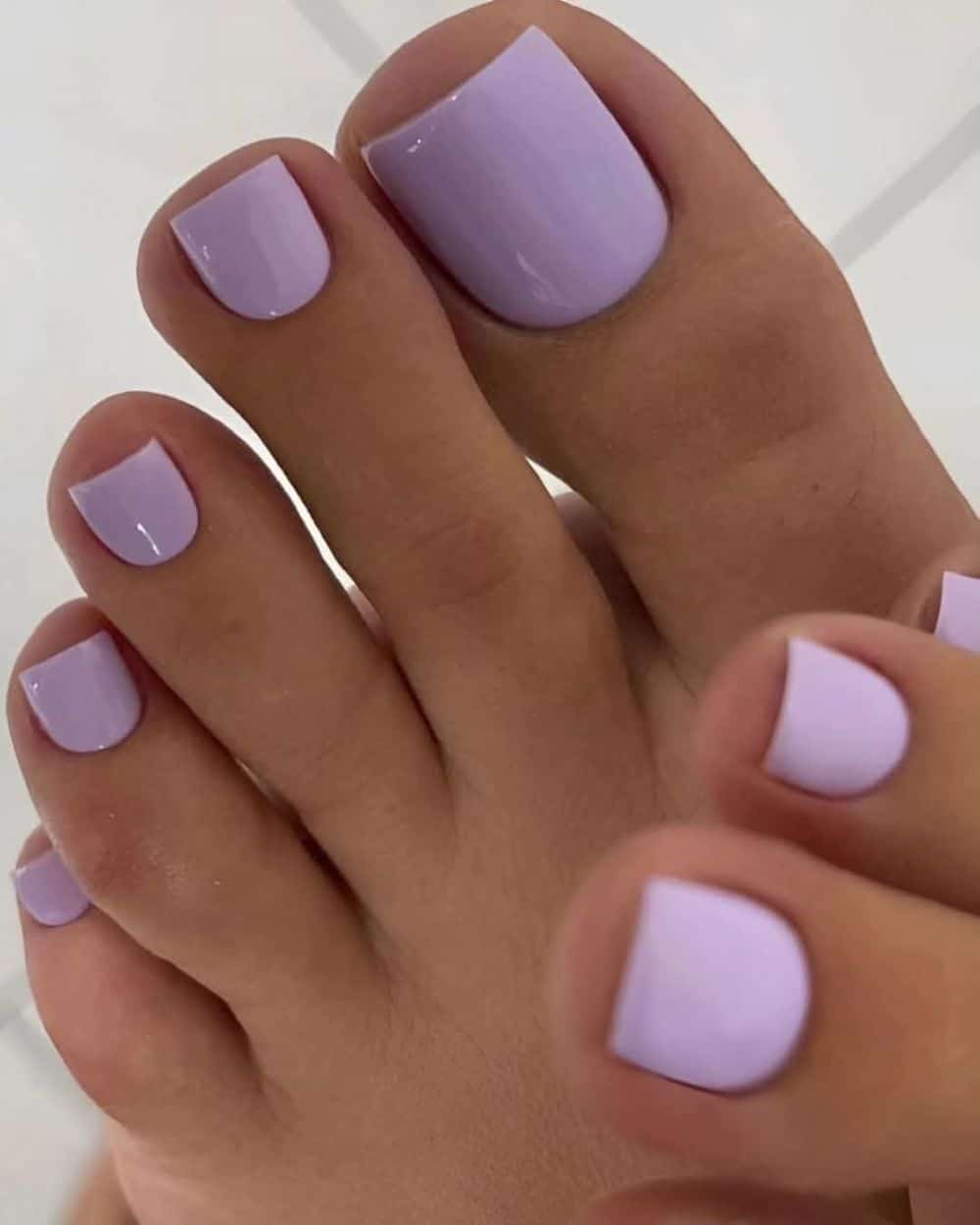 Opaque Pastel Purple Creamy Toes — Purple Toe Nails 2027