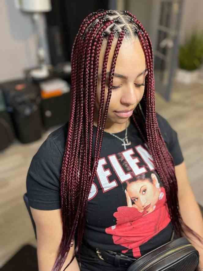 Long Straight Burgundy Box Braids Long Straight Burgundy Box Braids — Burgundy Knotless Braids 2027