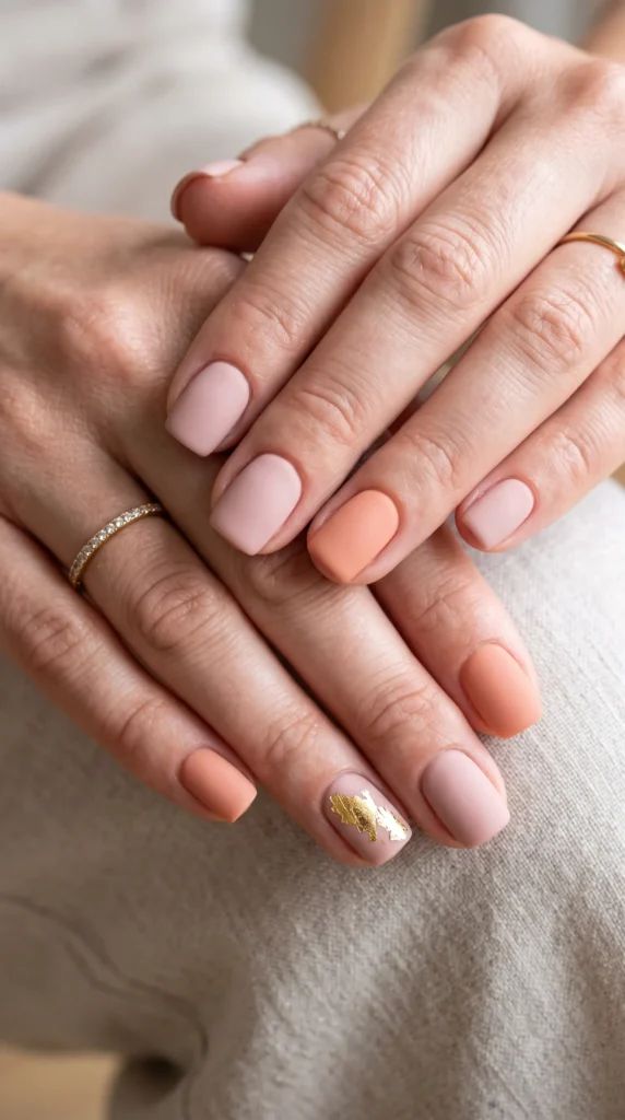 Matte Visual Idea Matte Visual Idea — Peach Square Nails 2027