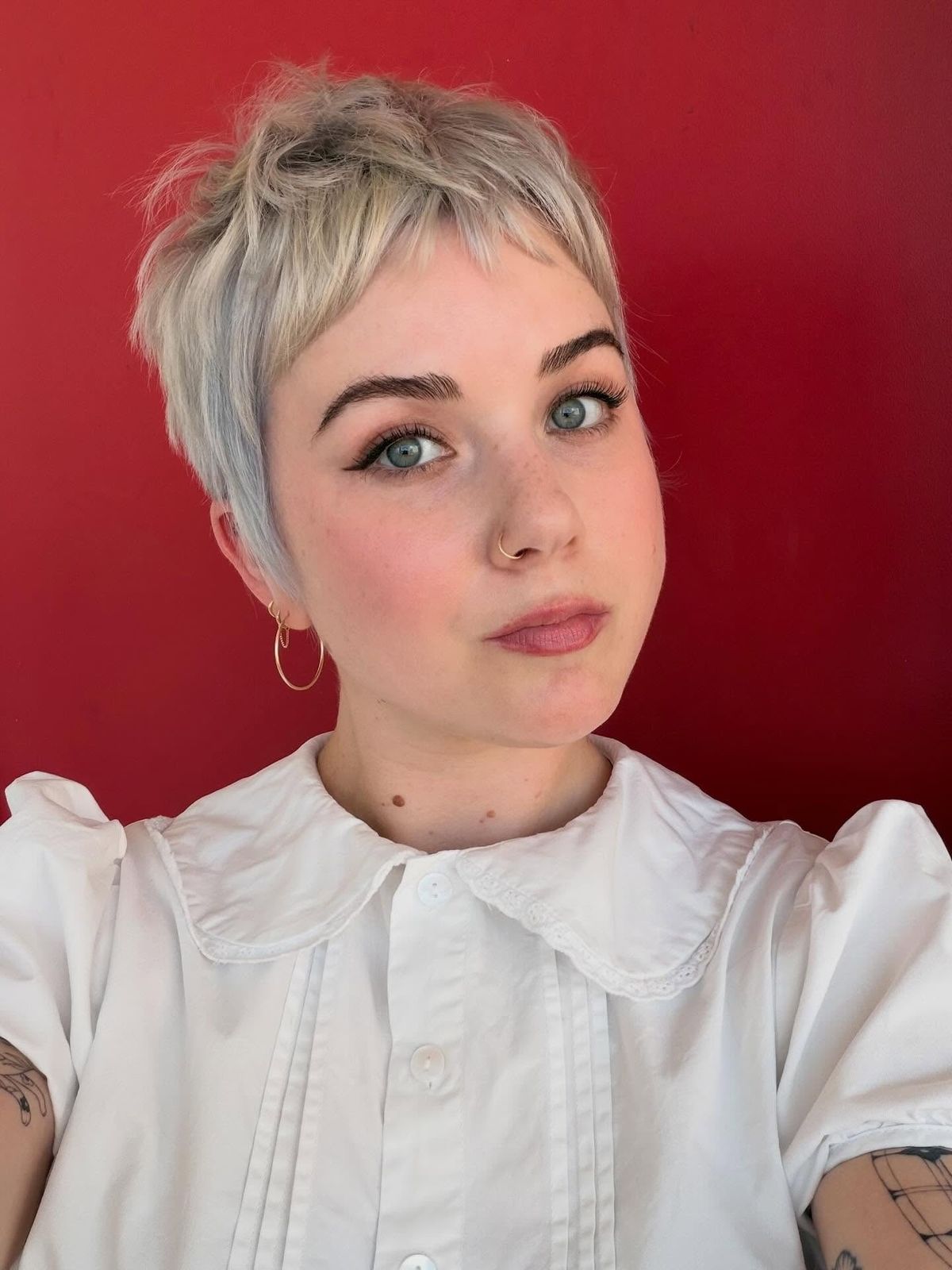 Ash Silver Pixie With Soft Textured Layers Ash Silver Pixie With Soft Textured Layers — Silver Pixie 2027