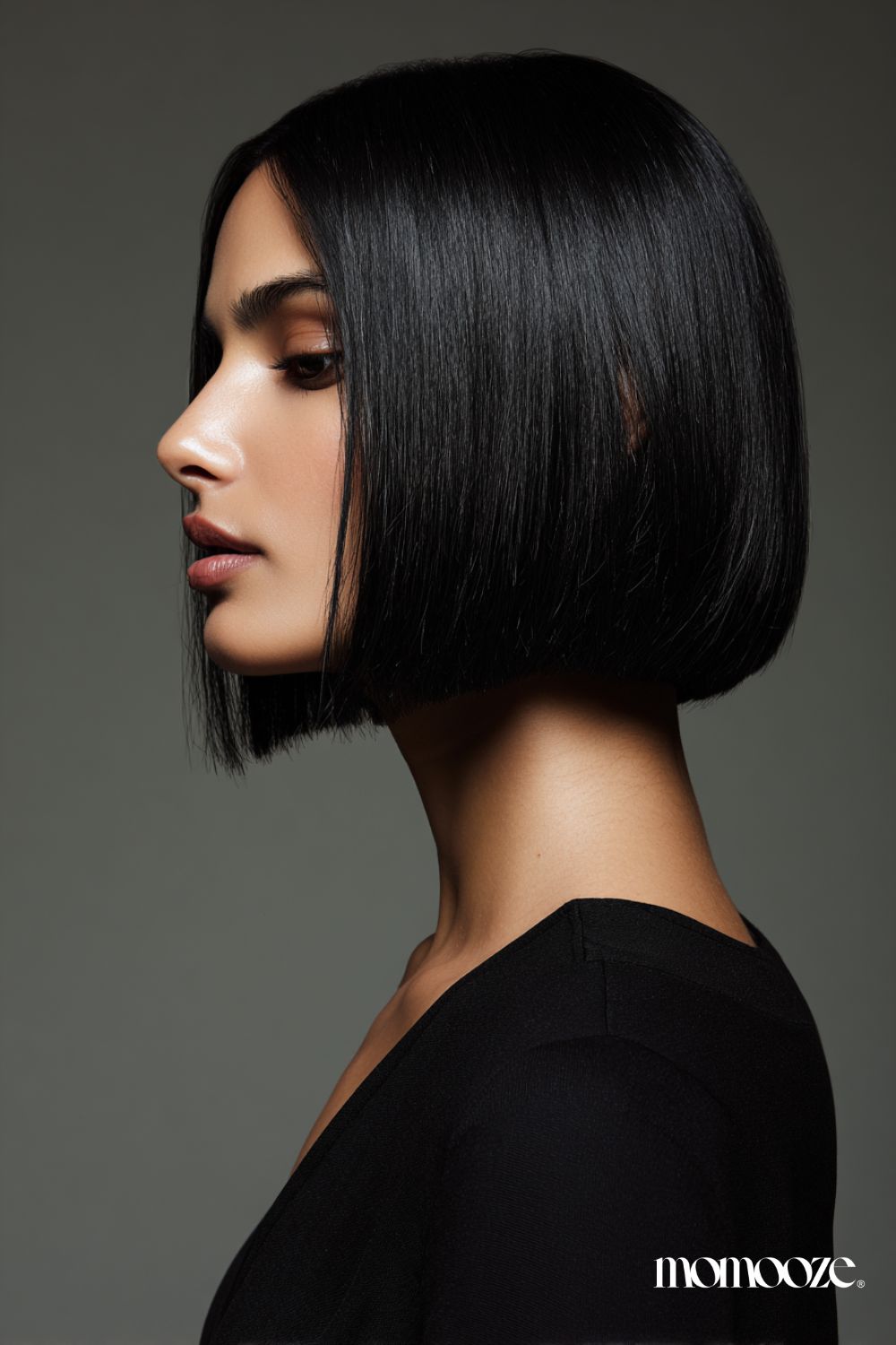 Blunt Black Bob With Sharp Angle Blunt Black Bob With Sharp Angle — Bob 2027 for Straight Hair