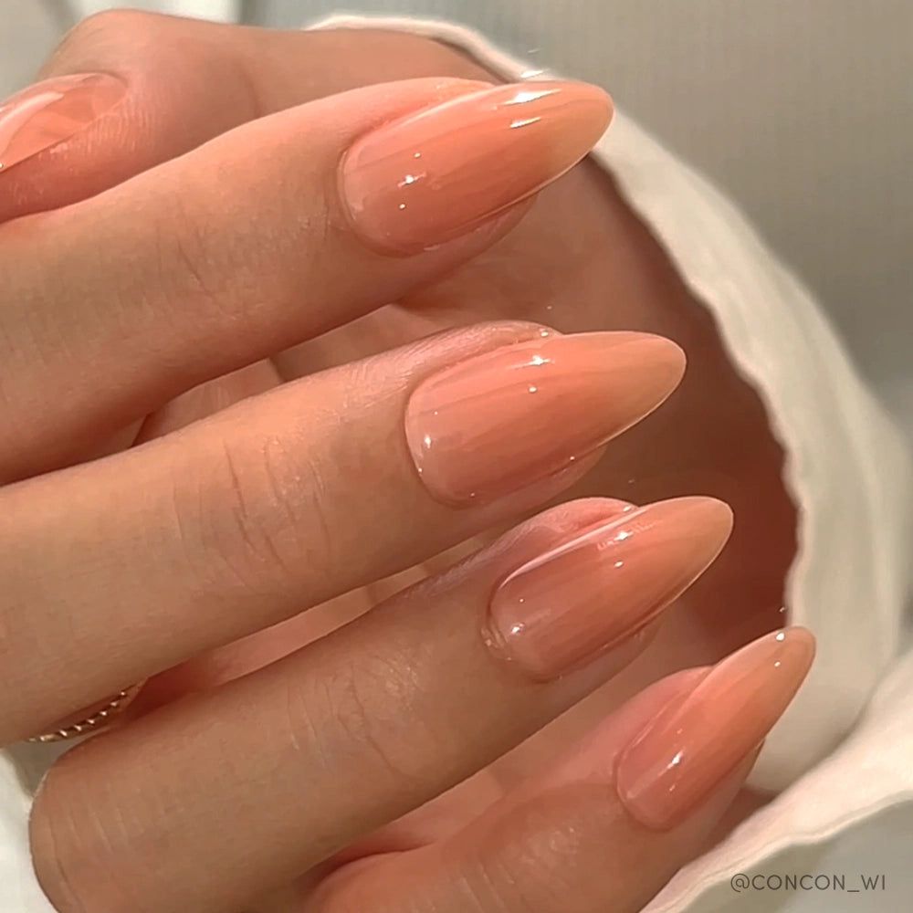 Glossy Jelly-Like Visual Idea Glossy Jelly-Like Visual Idea — Peach Almond Nails 2027
