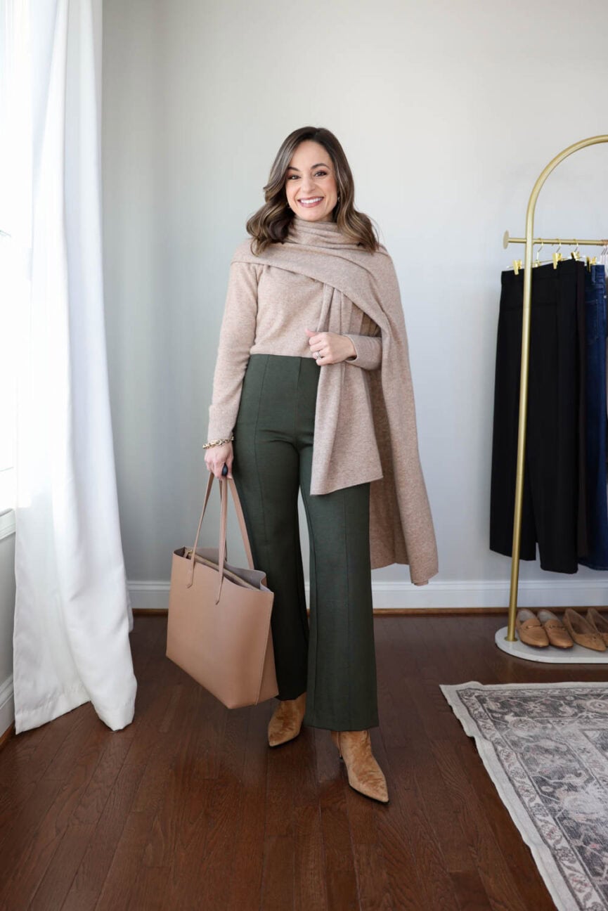 Flared Trousers with a Draped Scarf Flared Trousers with a Draped Scarf — Winter Outfits 2027 for Work