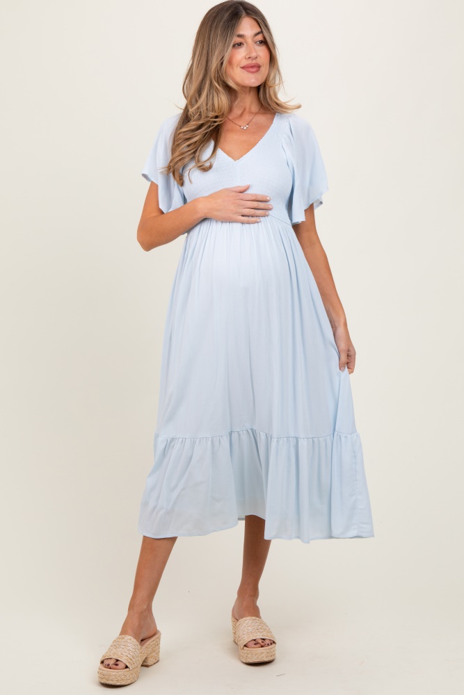 Tiered Smocked Maternity Dress for a Breezy Reveal Tiered Smocked Maternity Dress for a Breezy Reveal — Gender Reveal Outfits 2027