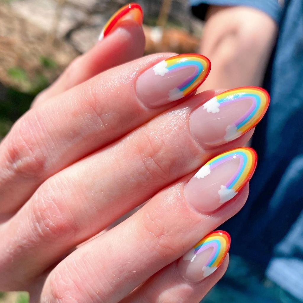 Playful Rainbow Arcs and Clouds Almonds Playful Rainbow Arcs and Clouds Almonds — Rainbow Nails 2027
