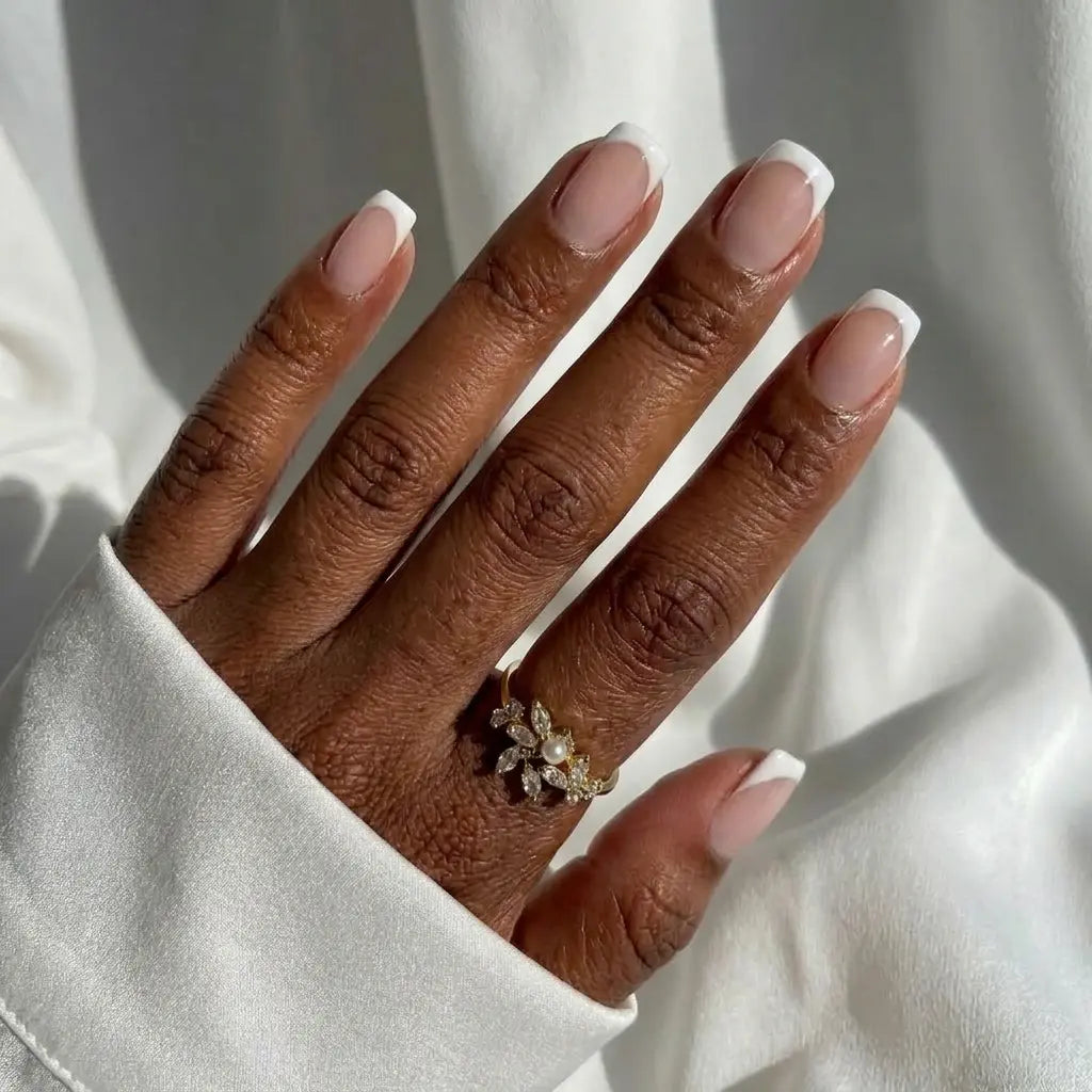 Medium Square Perfect French Tips Medium Square Perfect French Tips — Wedding Square Nails 2027