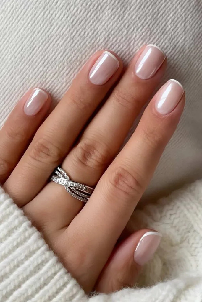 Sheer Pink with Thin White French Sheer Pink with Thin White French — Nails 2027 for Short Nail Beds