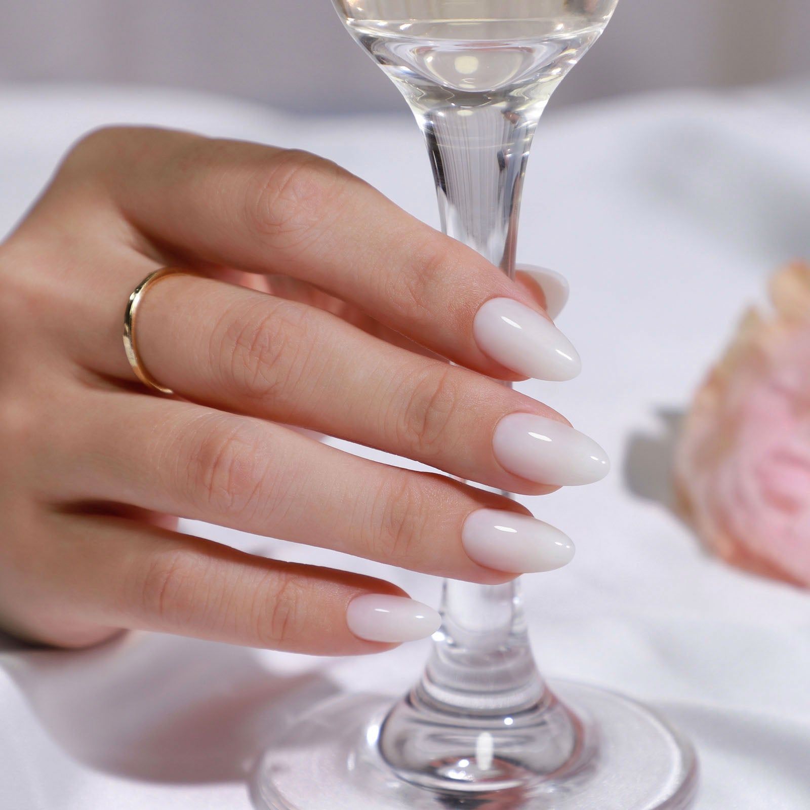 Translucent Pinky Milky White Almonds Translucent Pinky Milky White Almonds — Off White Nails 2027