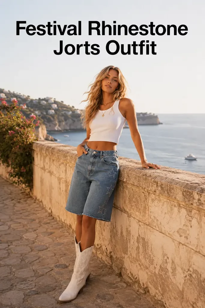 Star-Embellished Jorts with Cowboy Boots Star-Embellished Jorts with Cowboy Boots — Jorts Outfits 2027