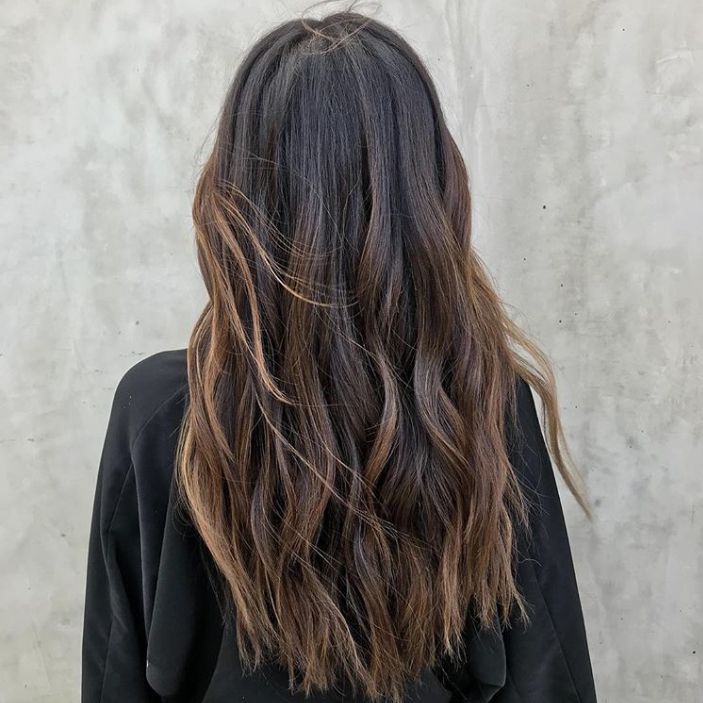 Dark Brown with Caramel and Copper Lowlights — Lowlights 2027