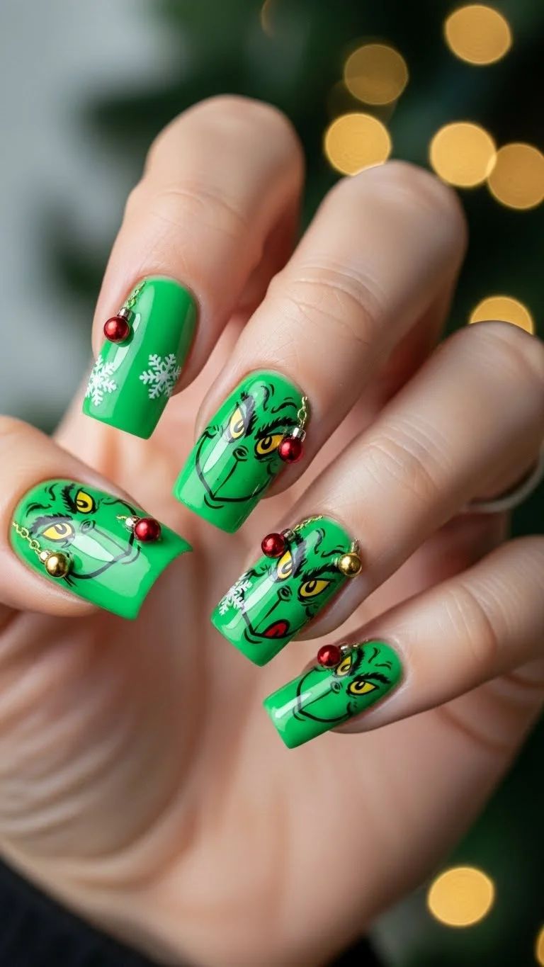Detailed Character Art Clean Application Visual Idea Detailed Character Art Clean Application Visual Idea — Christmas Acrylic Nails 2026