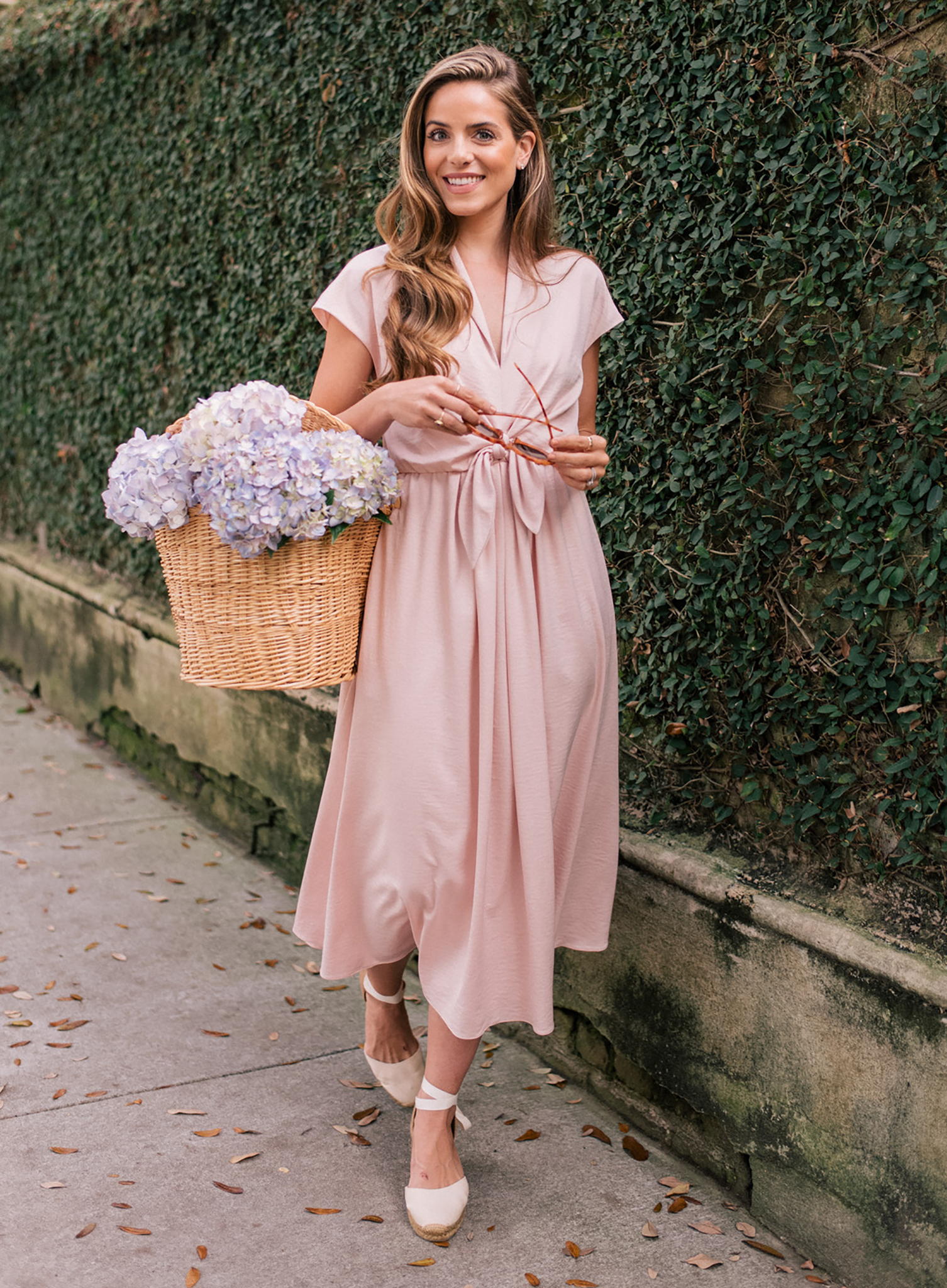 Soft Radiance: Pale Pink Wrap Dress for a Gentle Brunch Vibe — Mothers Day Brunch Outfits 2027