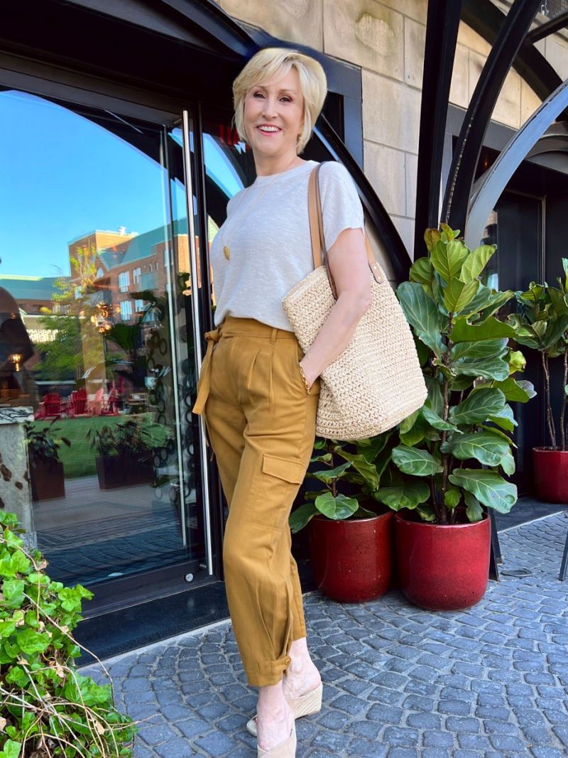 Khaki Straight-Leg Cargos with Denim Jacket and White Sneakers Khaki Straight-Leg Cargos with Denim Jacket and White Sneakers — Khaki Cargo Pants Outfits 2027