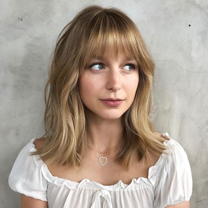 Ash Blonde Collarbone Shag With Blunt Bangs — Bangs 2027 for Oval Face