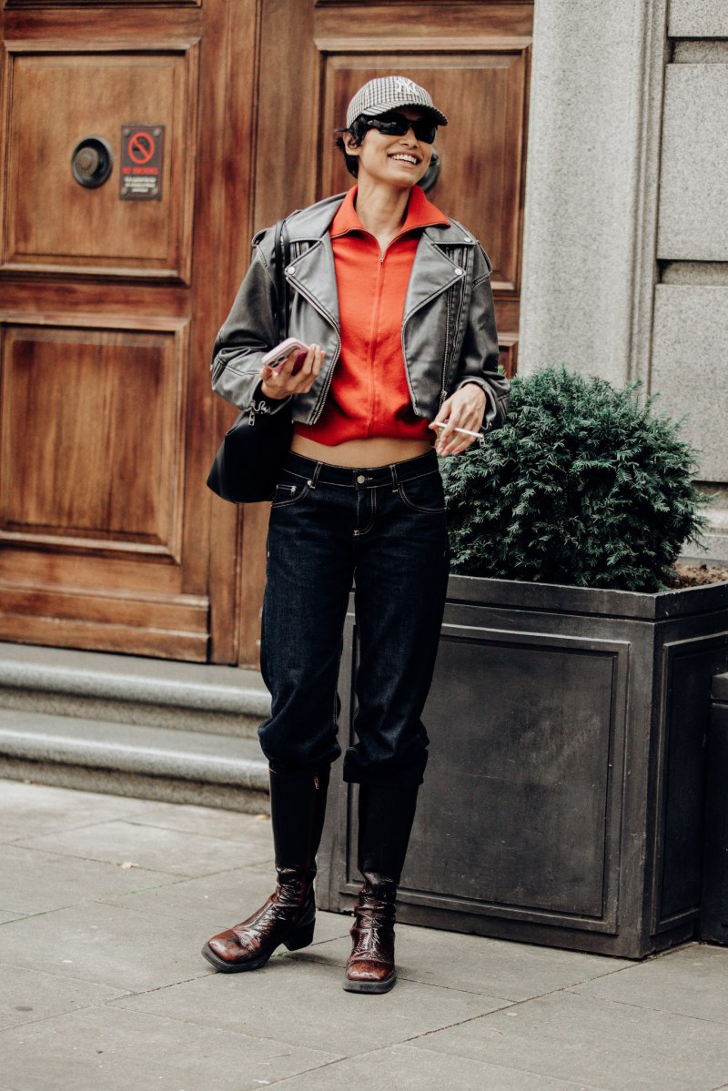 Urban Edge: Straight-Leg Jeans with Cropped Leather Jacket Urban Edge: Straight-Leg Jeans with Cropped Leather Jacket — Jeans Outfits 2027