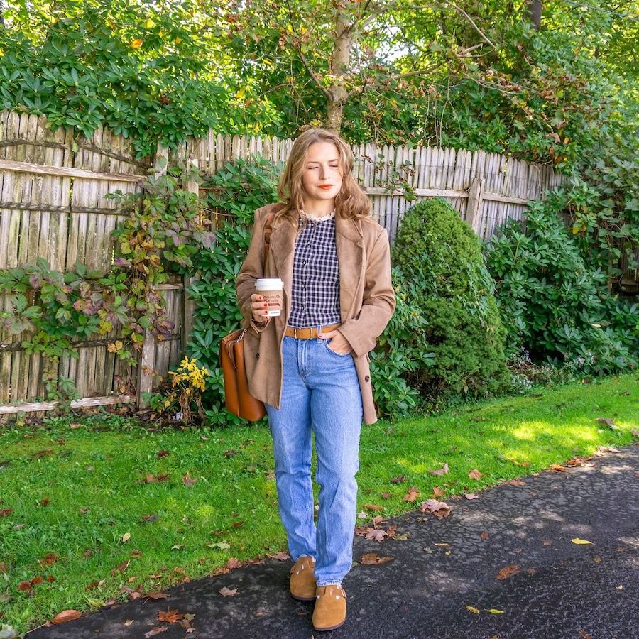 Brown Suede Jacket and Checked Shirt for Outdoor Casual Brown Suede Jacket and Checked Shirt for Outdoor Casual — Zoom Outfits 2027