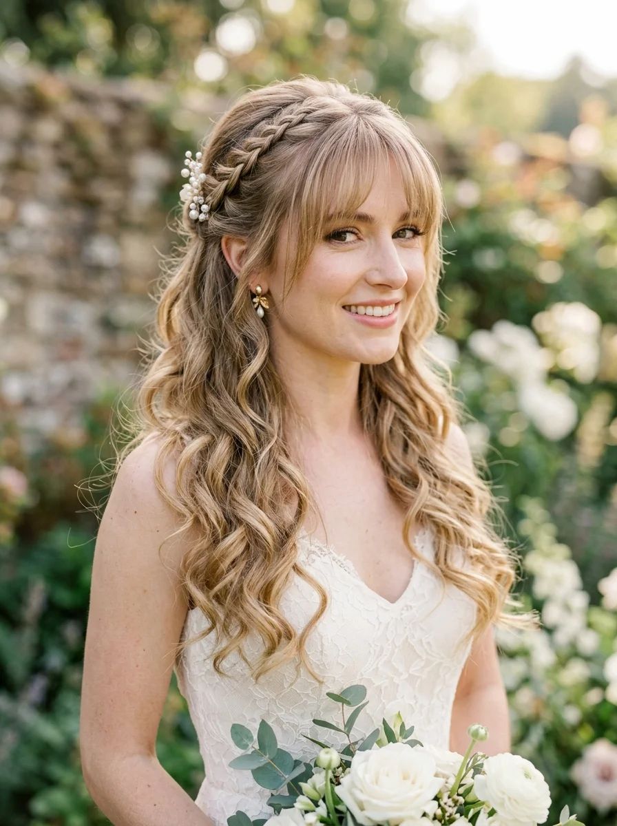 Ash Blonde Down With Pearl Accents Ash Blonde Down With Pearl Accents — Bridal Hair Down 2027