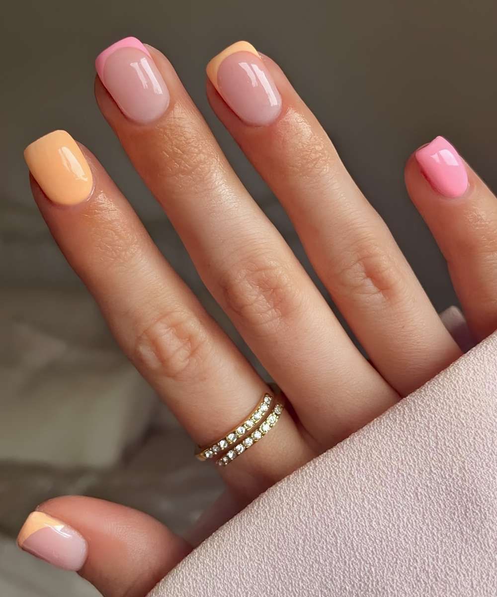 Playful Pastel French Tips — Peach Nails 2027 for Pale Skin