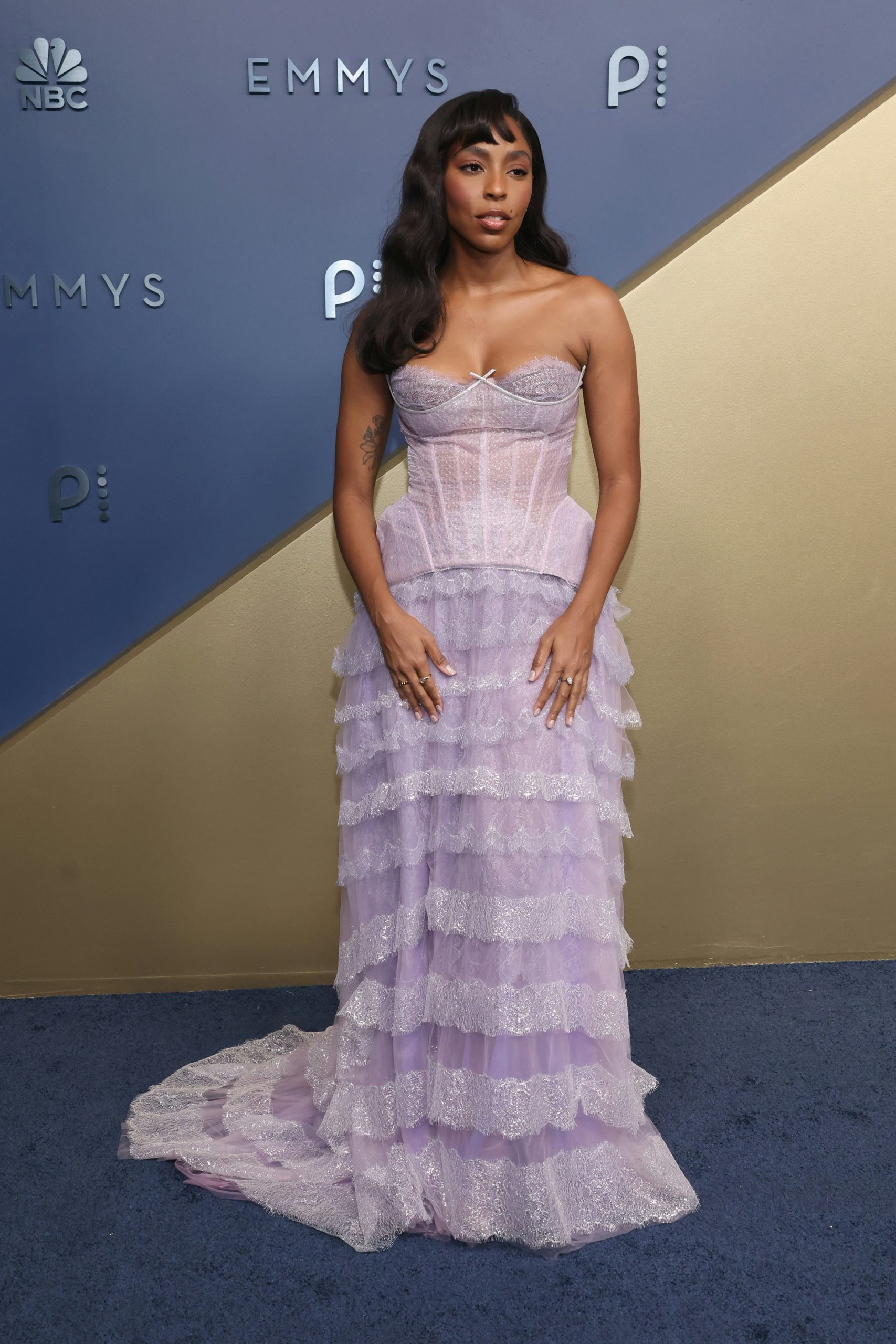 Strapless Lavender and Pink Gown with Corset and Ruffled Skirt Strapless Lavender and Pink Gown with Corset and Ruffled Skirt — Lavender Outfits 2027