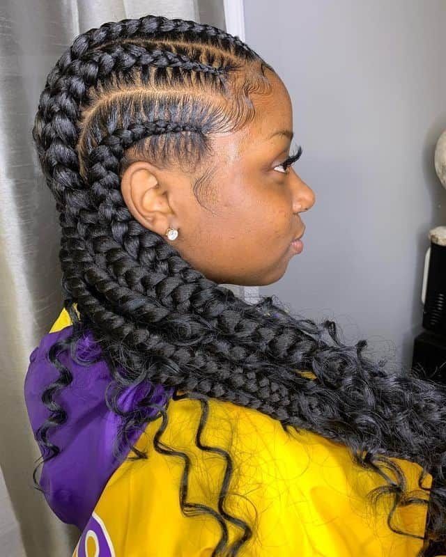 Black With Brown Highlights Visual Idea Black With Brown Highlights Visual Idea — Cornrows 2027 with Curls