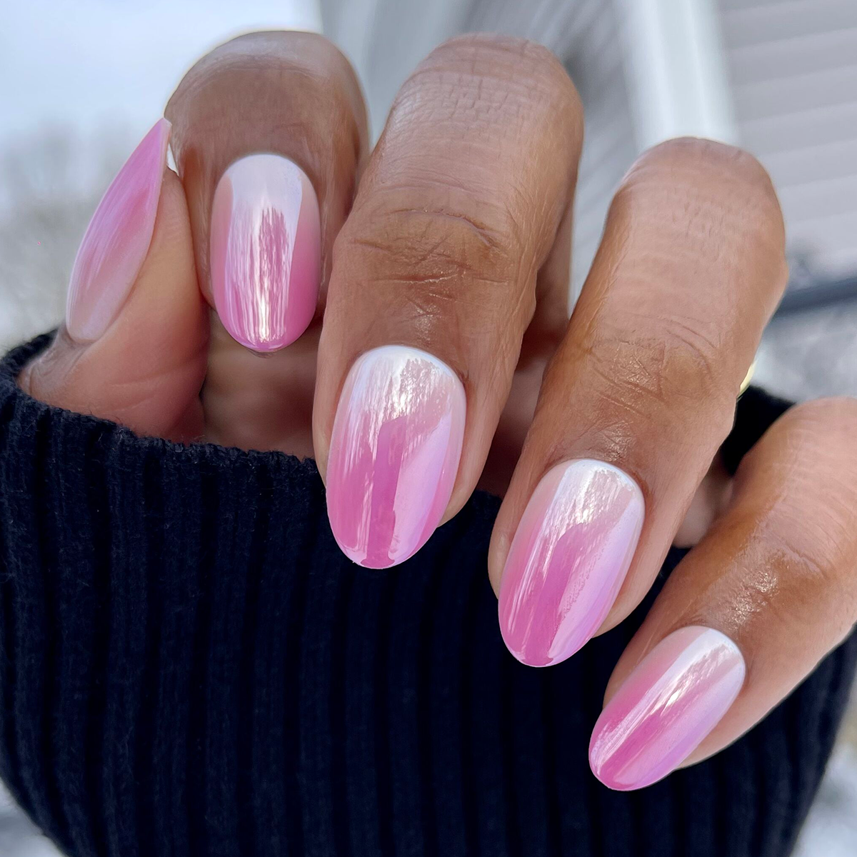 Pink Chrome Gradient Oval Nails Pink Chrome Gradient Oval Nails — Pink Rave Nails 2027