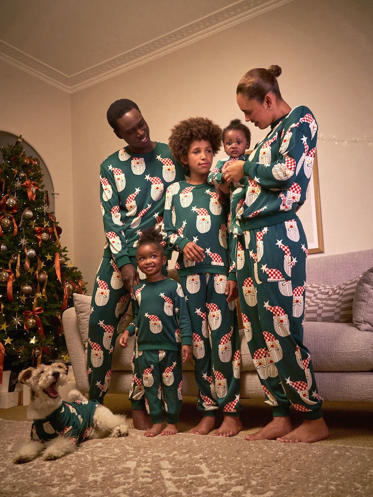 Santa Claus Print Green Pajama Sets Santa Claus Print Green Pajama Sets — Matching Family Christmas Outfits 2026