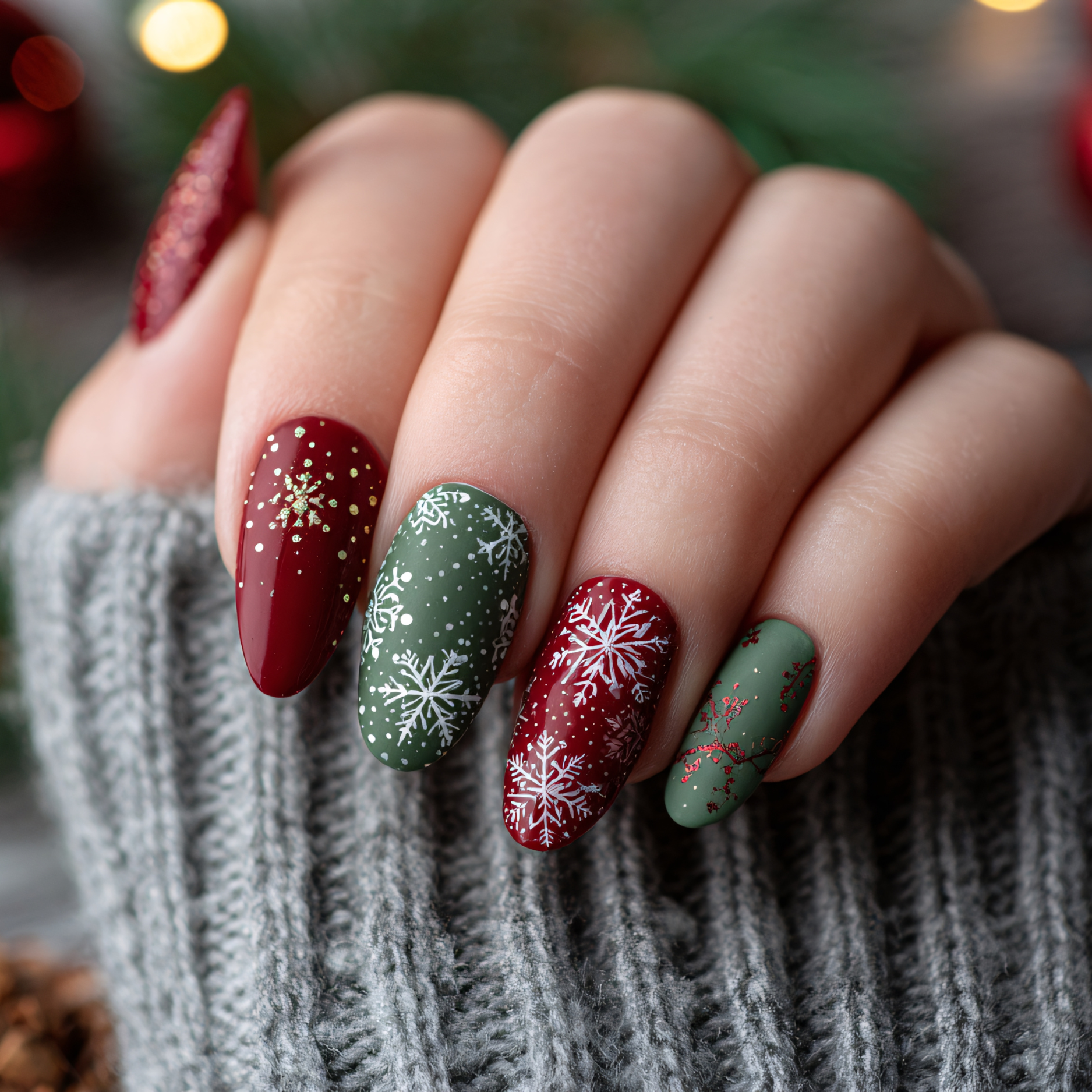 Christmas Snowflake Almonds Christmas Snowflake Almonds — Professional Nails 2027