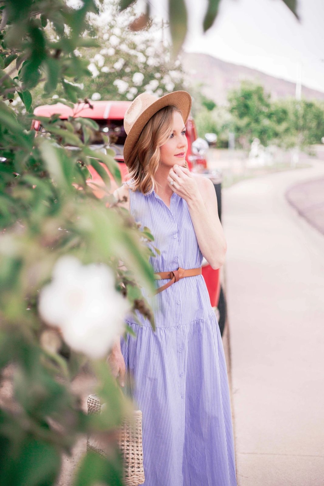 Brown Espadrille Wedges Outfit Idea — Midi Picnic Dress 2027
