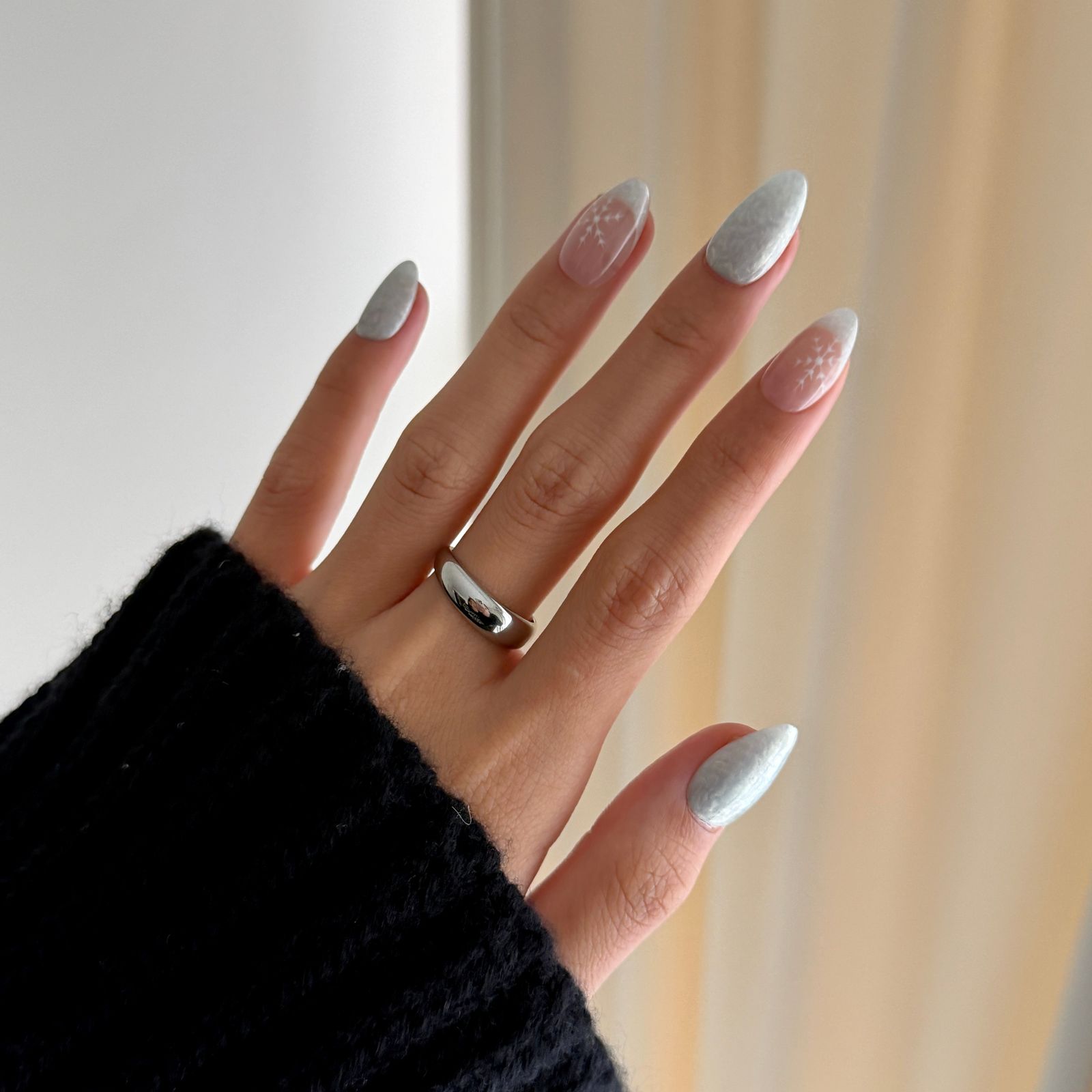 Light Grey Sheer Base White Visual Idea Light Grey Sheer Base White Visual Idea — Winter Wonderland Nails 2027