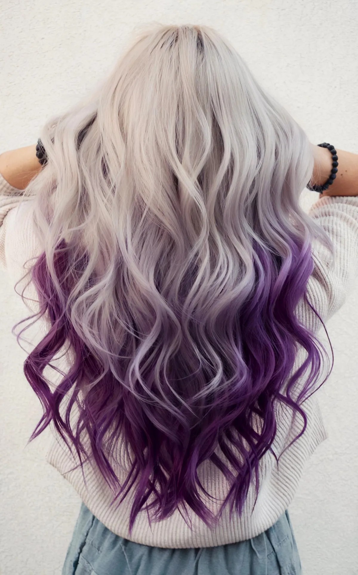 Blonde with Vivid Purple Ombre Ends Blonde with Vivid Purple Ombre Ends — Blonde 2027 with Purple Hair