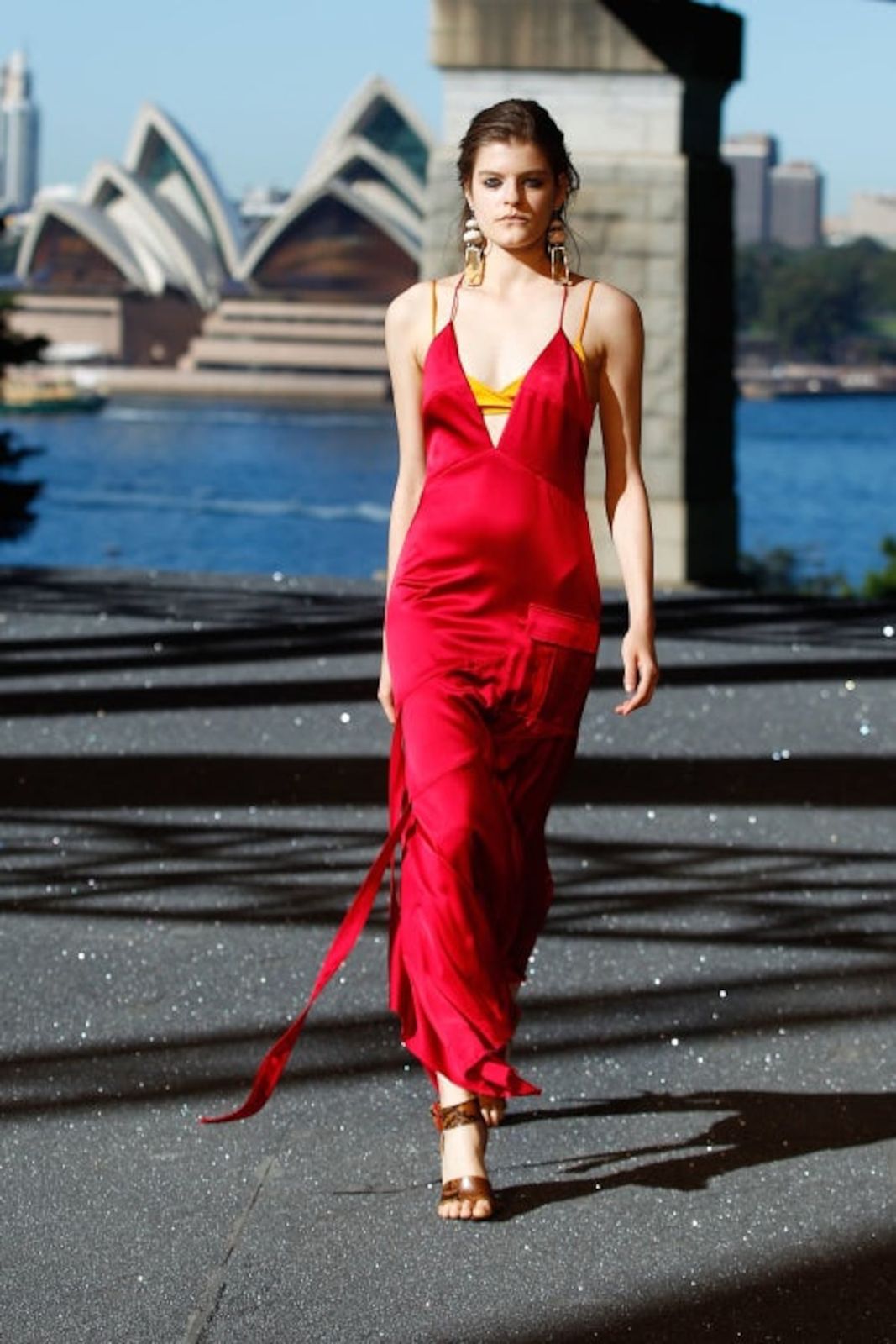 Red Satin Slip Dress with Camisole Layer for a Relaxed Cruise Dinner Red Satin Slip Dress with Camisole Layer for a Relaxed Cruise Dinner — Cruise Dinner Dress 2027