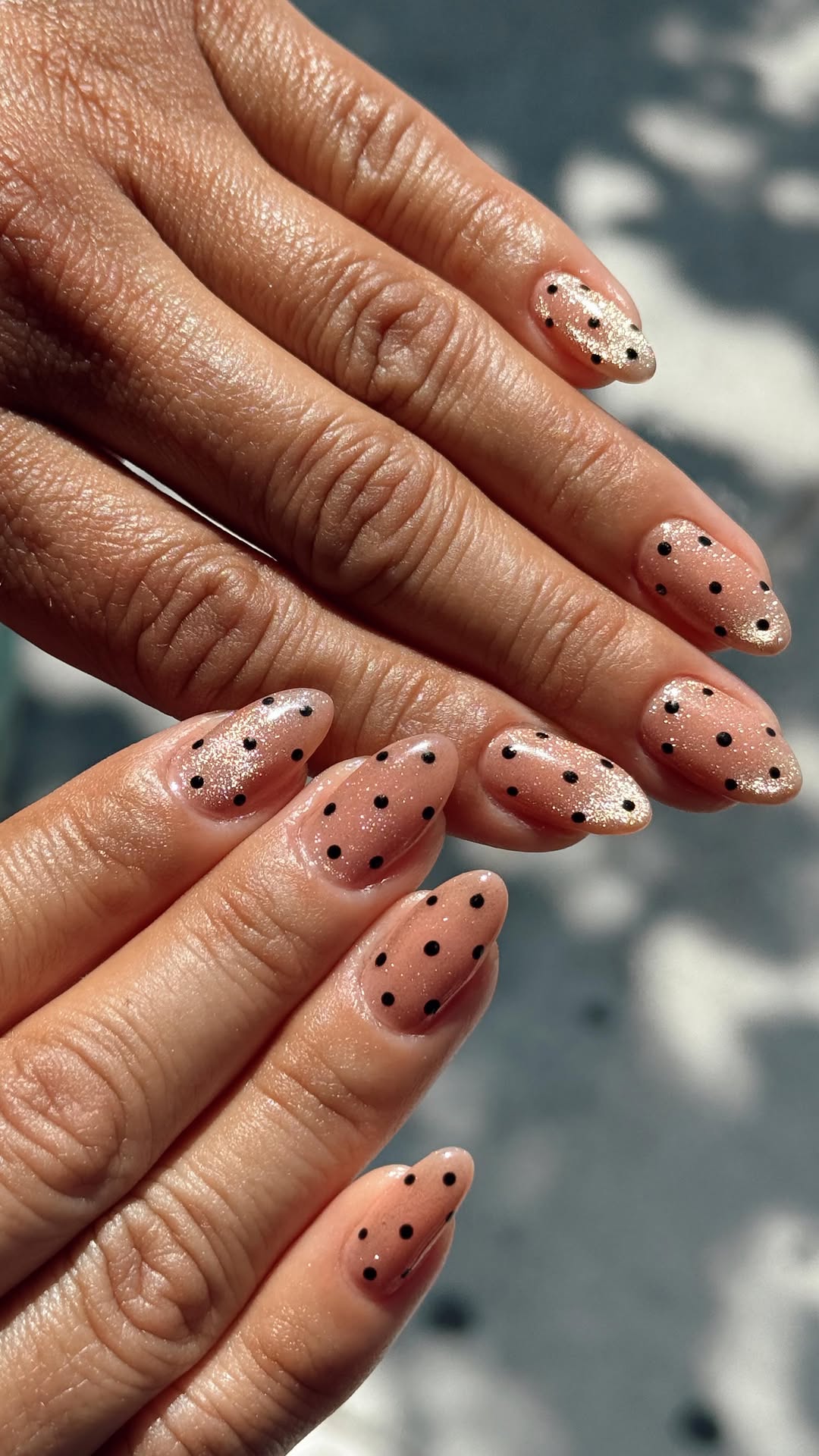 Sheer Nude Base With Black Dots Visual Idea Sheer Nude Base With Black Dots Visual Idea — Neutral Nails 2027