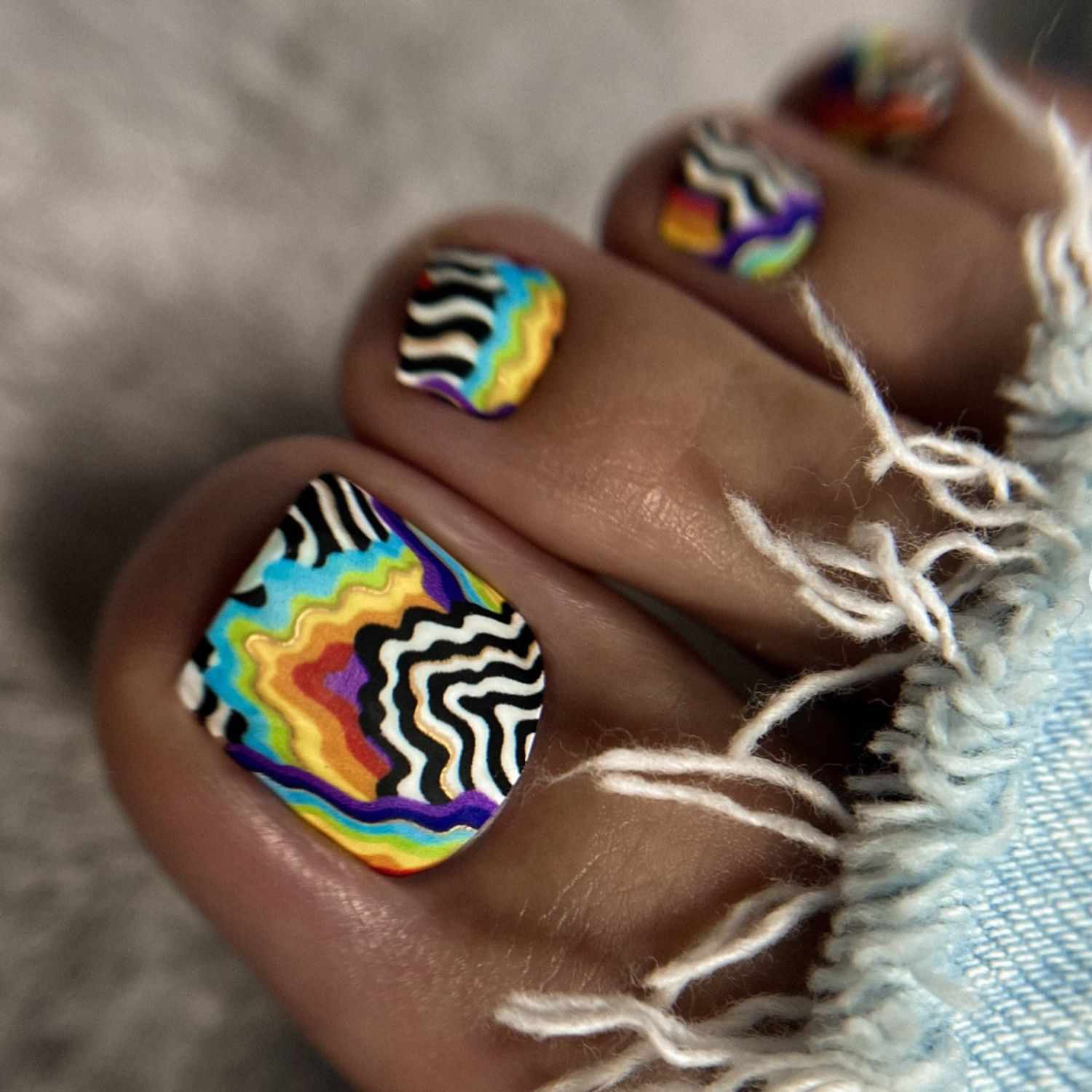 Psychedelic Rainbow Neon Patterns Psychedelic Rainbow Neon Patterns — Neon Toe Nails 2027