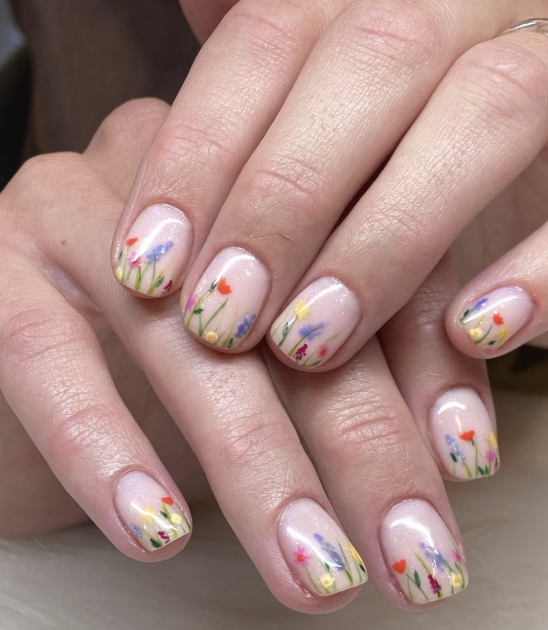 Sheer Pink Wildflower Meadow Nails Sheer Pink Wildflower Meadow Nails — Wildflower Flower Nails 2027