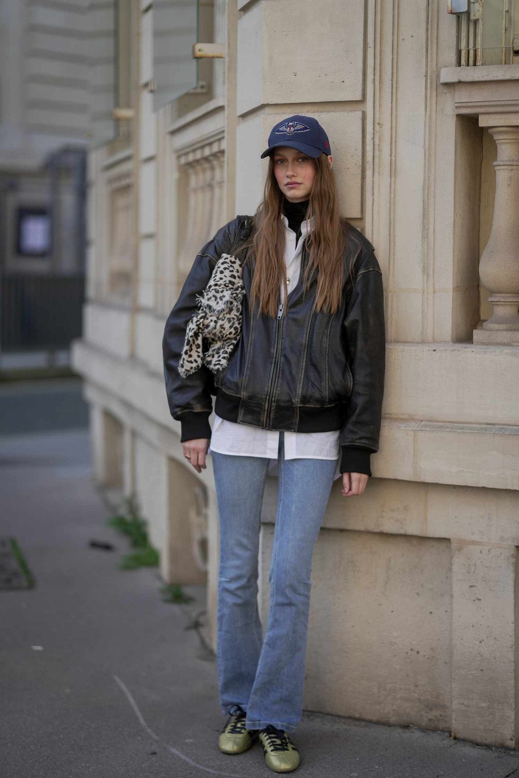 Light Blue Bootcut Jeans with a Bomber Jacket and Sneakers — Work Bootcut Jeans Outfits 2027
