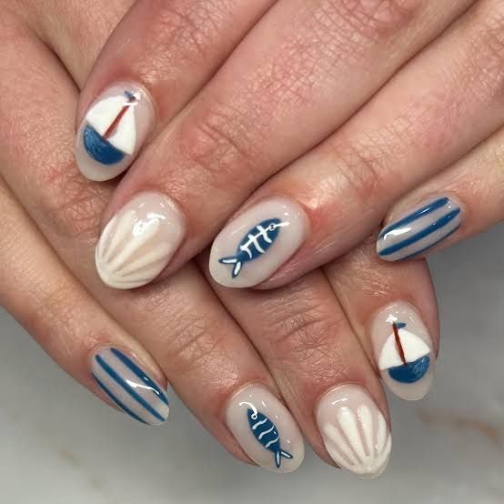 Nautical Illustrations Medium Oval — Coastal Nails 2027
