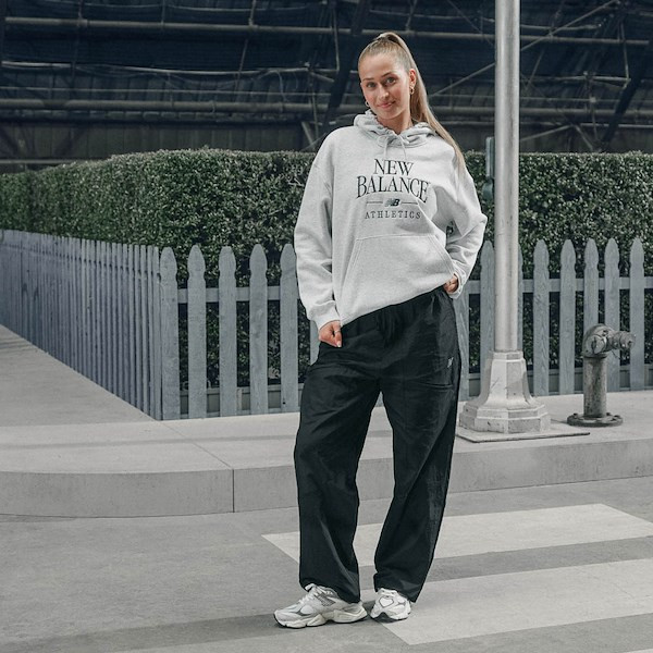 Streetwear Utility: Grey Hoodie and Nylon Trousers with 9060s — New Balance 9060 Outfits 2027